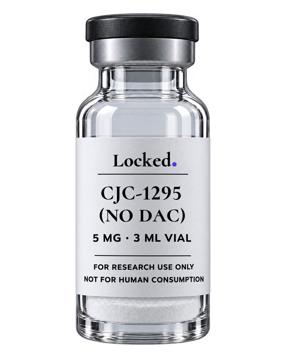 CJC-1295 5 mg in a sealed clear glass Locked vial